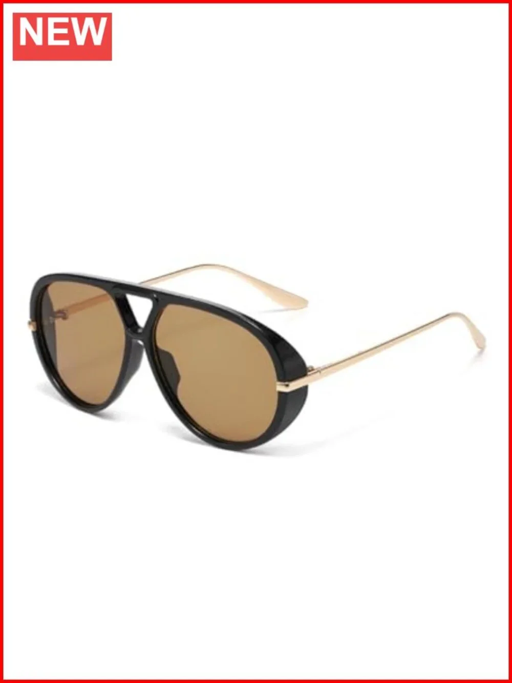 Retro Oversized Round Sunglasses UV400 Protection Vintage Pilot Frame Unisex